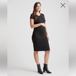 Quince Tencel Ruched Maternity Dress